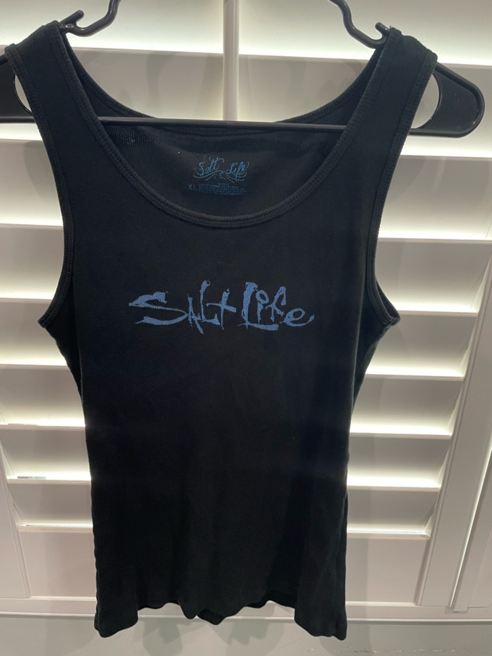 Salt Life Black Tank with Blue Script Logo